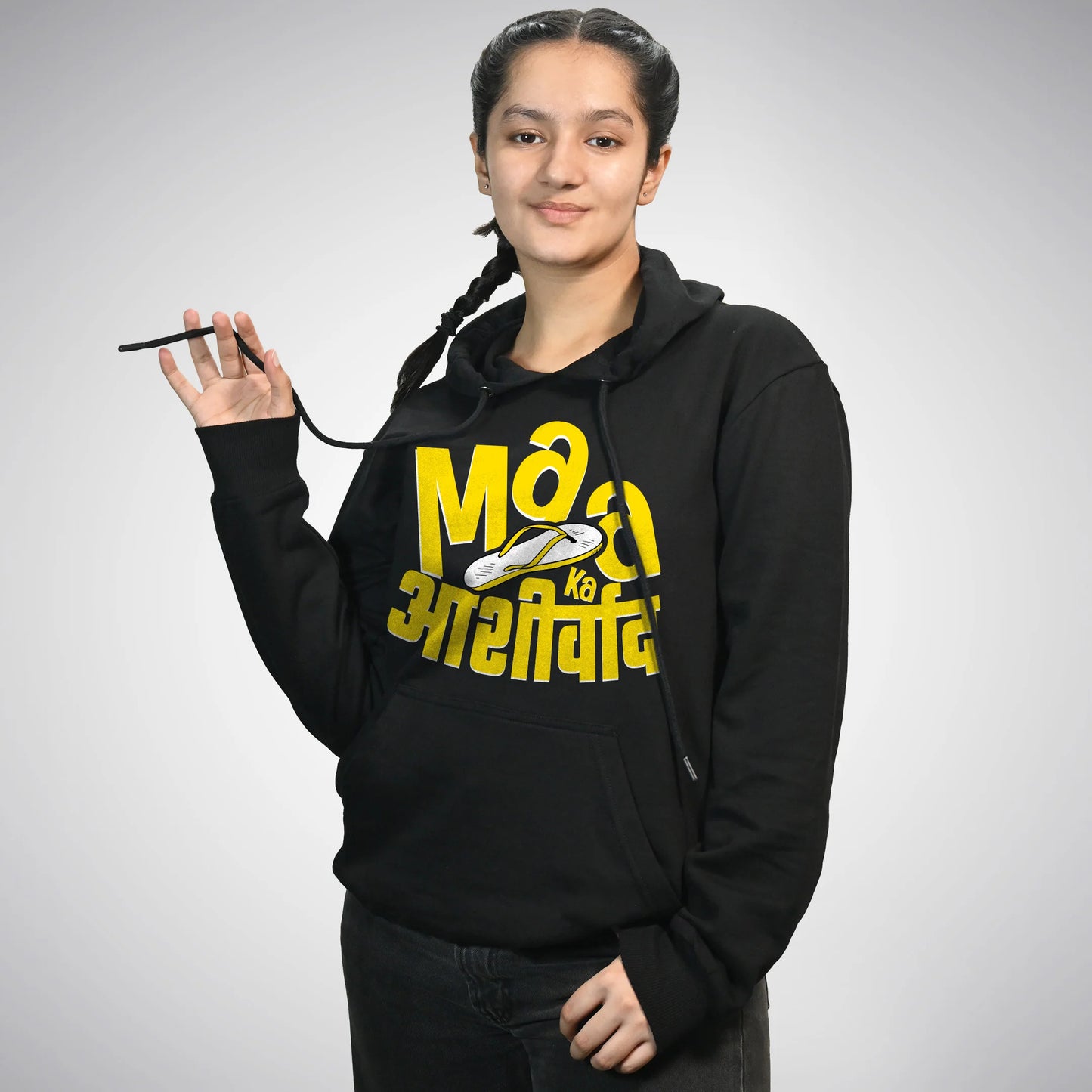 Maa ka Aashirwaad Black Hoodie