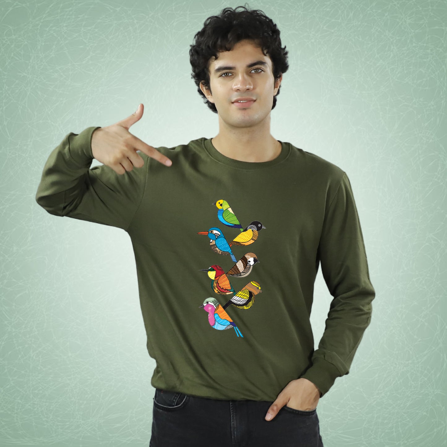 Arty Birds on Sweatshirt