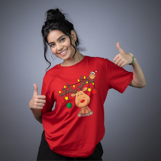 Christmas Reindeer on T-shirt